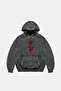 Roses Lovers Printed Oversize Unisex Washable Black Hoodie - 4