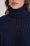 6928 Women's Ribbed Turtleneck Knitwear Sweater Navy Blue - 6