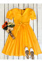 Yellow Big Collar Poplin Flared Dress - 5