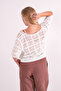 Knitwear Blouse Summer Pullover Lace Openwork Ethnic Pattern Bat Sleeve Boat Neck Pareo Women's Blouse - 4