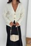 Large Button Detailed Soft Textured Knitwear Cardigan Aw25Hi0015 - 4