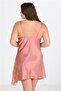 Premium Plus Size Lace Embroidered Copper Satin Nightgown - Ssssss7142-2162 - 2