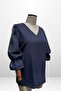 V-Neck Semi Organza Crepe B.B. Blouse - 3