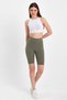 Women's High Waist Comforting Khaki Ribbed Biker Shorts Short Tights