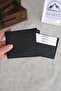 Genuine Leather Wallet Card Holder Black 1115