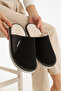 Unisex Indoor Slippers Non-Slip Ribbed Fabric Comfortable Model Stylish and Comfortable Indoor Slippers Semi-Leather