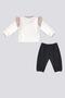U.S. Polo Assn Cream Heart Print Ruffle Detail Baby Set of 2 - 4