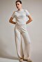 Relaxed Fit Knitwear Regular Waist Straight Leg Trousers G2871Ax25Au - 2