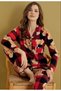 Women's Soft Fabric Buttoned Shirt Collar High Quality New Year Pajama Set 3026 - 3