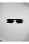 Gold Detailed Cornered Slim Unisex Sunglasses – Foldable Design - 2