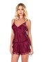 Burgundy Satin Babydoll Shorts Set - Ssssss4702-4650 - 2