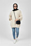 Cream Balloon Collar Knit Sweater - 3