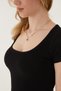 Women's 3'Lü Piece Short Sleeve Ribbed U Neck Cotton Knitted Camisole T-Shirt Blouse Body - 8
