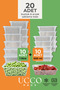 20(10+10) Pieces Economical Storage Container Set – 10X650 ml 10X1000 ml Microwave Freezer Food