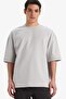 Loose Fit Crew Neck Short Sleeve Heavy Fabric Basic Plain T-Shirt B4844Ax25Sp