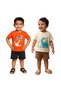 Unisex Cotton Red & Beige T-Shirt Set: Bright and Comfortable Kids Casual Wear (PO2) 6-9 M