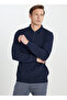 Altınyıldız Classics Polo Collar Standard Navy Blue Men's Sweater Ace492510002/Trico Polo Collar - 3