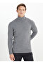 Woolen Keep Warm Standard Fit Regular Cut Hair Knit Pattern Knitwear Gray Melange Sweater - 3