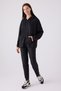 Women's Hooded Pigment Printed Winter Regular Fit Black Pajama Set Ar3111-S-V1