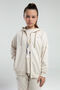 Girl's Hooded Unprinted Summer Regular Fit Cream Sweatshirt 38257Xw-C-V2