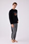 Men's Black Long Sleeve Pajama Set - 3