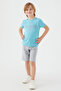 U.S. Polo Assn Stamp Detail Turquoise Boys' Bermuda Set - 2
