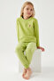 U.S. Polo Assn Girls' Green Pajama Set - 3