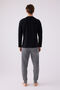 Men's Black Long Sleeve Pajama Set - 5