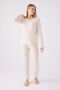 Women's Cream Long Sleeve Pajama Set - 3