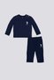 Baby Boy Crew Neck Pigment Printed Winter Regular Fit Navy Blue Baby Set Usb2184-C-V5
