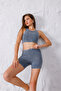 Women's Dark Gray Short T-Shirt Shorts Set Msc502 - 4