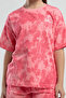Girl's Crew Neck Allover Printed Summer Regular Fit Pink Shorts Set 362415W-C-V2 - 2