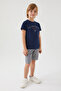 U.s. Polo Assn Stamp Grey Detail Navy Blue Boy Bermuda Suit - 3