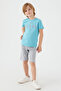 U.S. Polo Assn Stamp Detail Turquoise Boys' Bermuda Set - 3