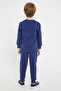 Boy's Crew Neck Printed Winter Regular Fit Blue Tracksuit Set Us1149-C-V1 - 5