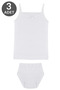 3 Pack 100% Cotton Girl's White Athlete Panties Set 8422