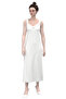 100% Cotton Women's Long Ribbed Chemise Nightgown White 1231 - 3