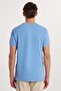 Men's Slim Fit Slim Fit 100% Cotton Plain Pique Blue Crew Neck T-Shirt - 5