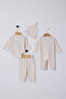 Baby Boy V-Neck Pigment Printed Summer Regular Fit White Baby Set Usb2338-C-V1 - 2