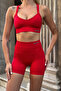 Prime Fit - Red Cross Strap Supported Seamless Bra Sports Bra - 2