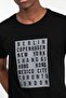 Men's Slim Fit Slim Fit 100% Cotton Soft Texture Printed Black Crew Neck T-Shirt - 3