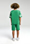 Boy's Crew Neck Pigment Printed Summer Regular Fit Green Bermuda Set Us2022-C-V2 - 5
