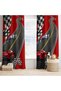 Children's Room Background Curtain with Race Car 2 Wings Tla-194 - 3
