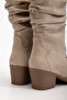 Women's Western Cowboy Gusseted Suede Boots - 2