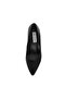 Womens Secured Black Leather Heels - 4