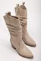 Women's Western Cowboy Gusseted Suede Boots - 4