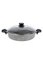 Eco Diez 32 cm Granit Flat Pot Gray |   Non-Stick Roasted Rice Pot with Glass Lid |   Scratch-Resistant Extra Large Family-Size Granite Cookware - 4