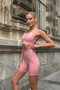 Aero Motion Premium - Patterned Powder High Waist Push-Up Recovery Shorts Leggings - 6