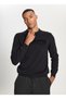 Crew Neck Standard Black Men's Sweater Ace492510191_Triko Bicycle Neck - 3