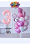Pink Birthday Balloon Set - Heart Shaped Pink Concept Party Balloons
